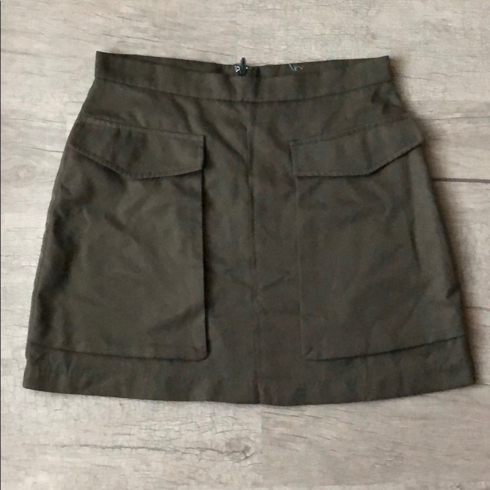 Olive green mini skirt